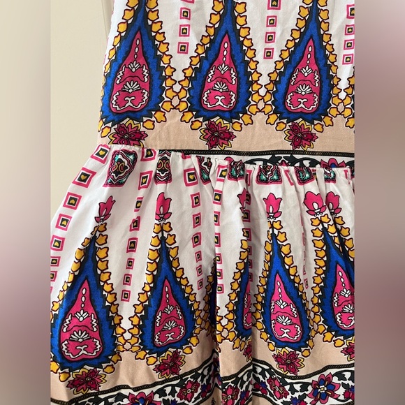 Umgee Rich White Vibrant Patterned Sundress Women’s Size Small - Picture 2 of 13